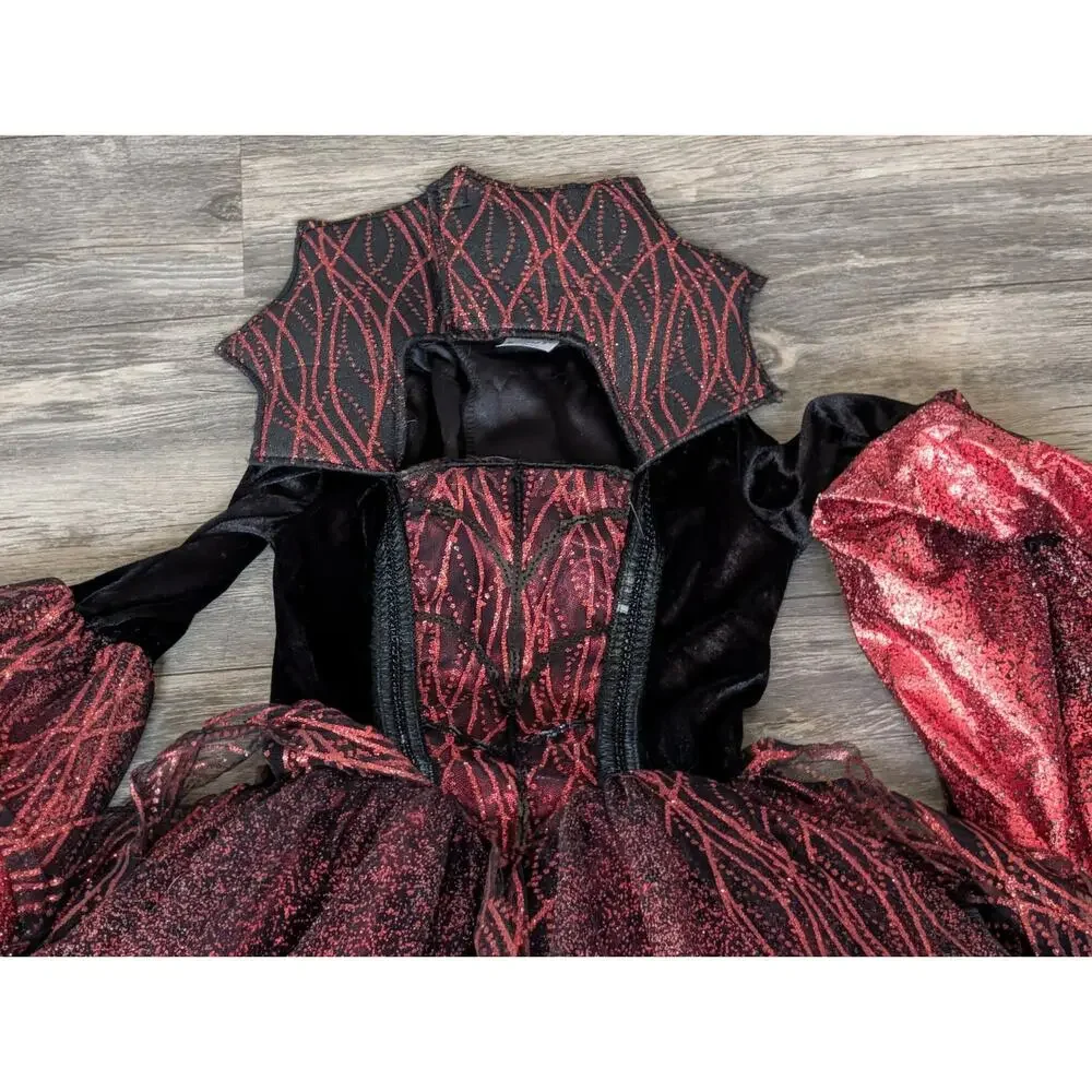 Spirit Halloween Kids Scarlet Enchantress Witch Costume Dress Red Black Size S